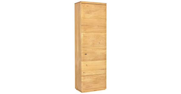 GARDEROBENSCHRANK 60/206/38 cm  - Eichefarben/Schwarz, Natur, Holz/Metall (60/206/38cm) - Linea Natura