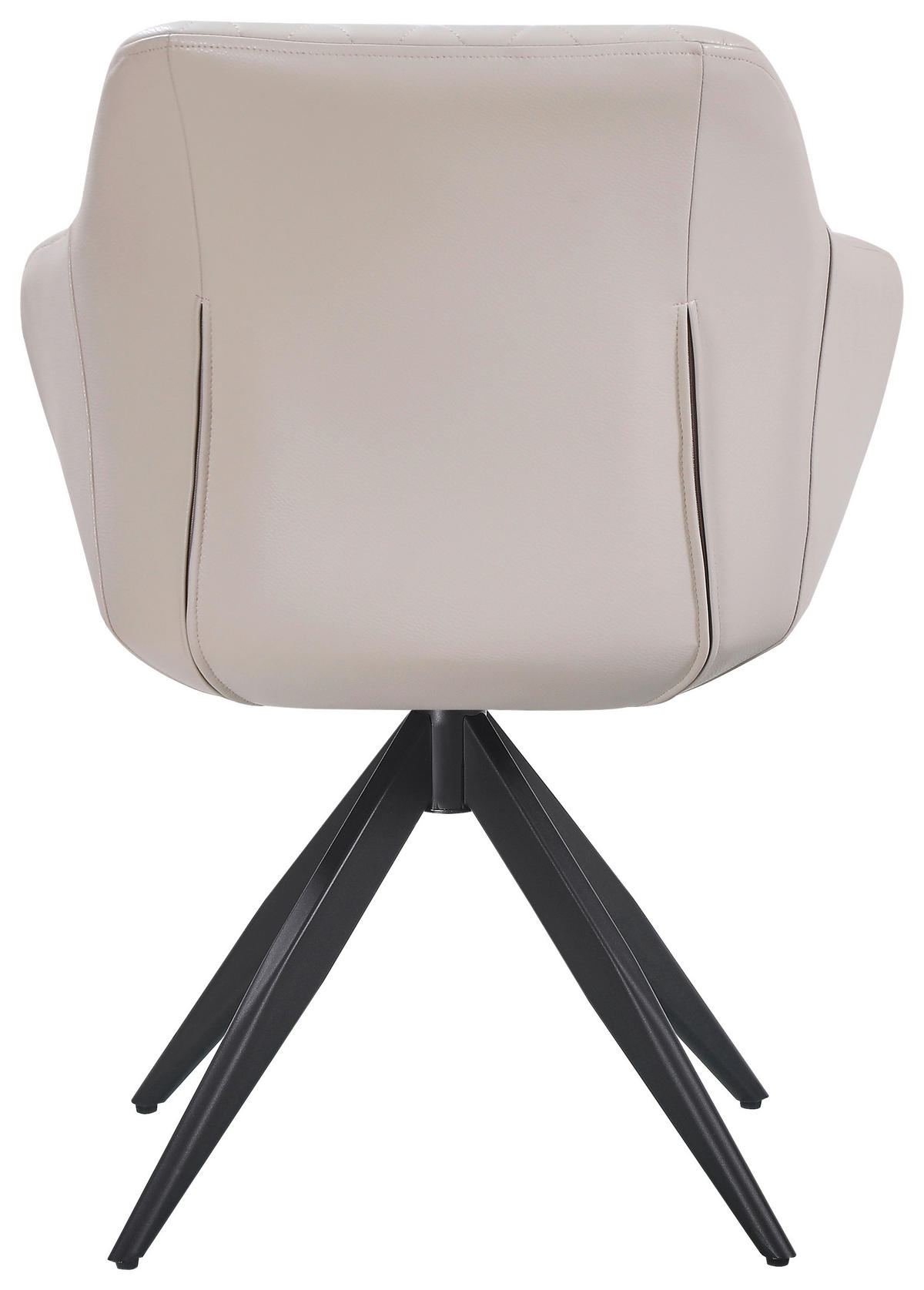 ARMLEHNSTUHL  Sitzfläche 360° drehbar  Echtleder  Schwarz, Beige  - Beige/Schwarz, MODERN, Leder/Metall (61/83/62cm) - Livetastic