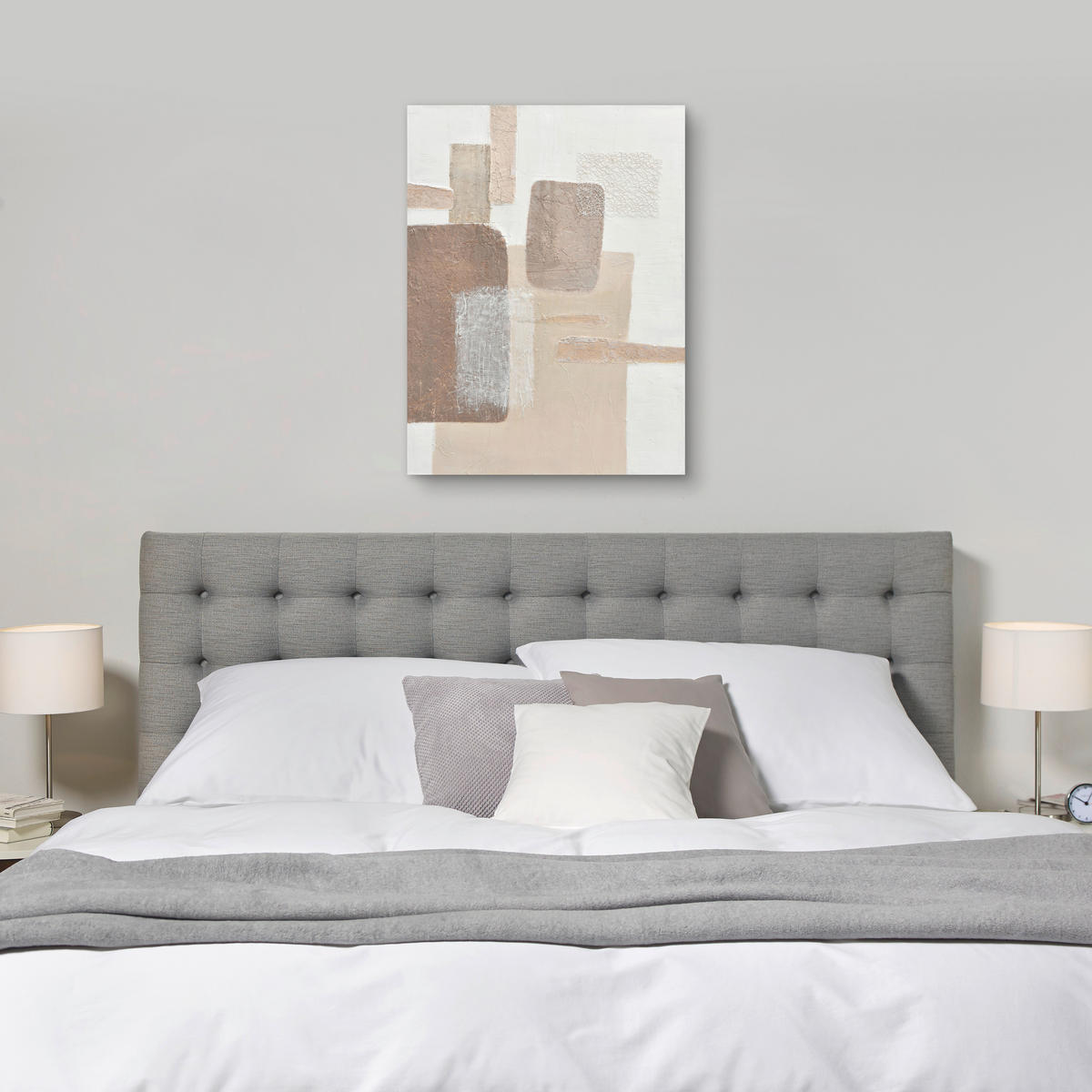 OLEJOMALBA, abstraktní, 90/120 cm  - přírodní barvy, Design, dřevo/textil (90/120cm) - Monee