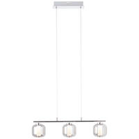 LED-HÄNGELEUCHTE Rafa 56,5/11/131 cm   - Chromfarben/Grau, Design, Glas/Kunststoff (56,5/11/131cm) - Brilliant