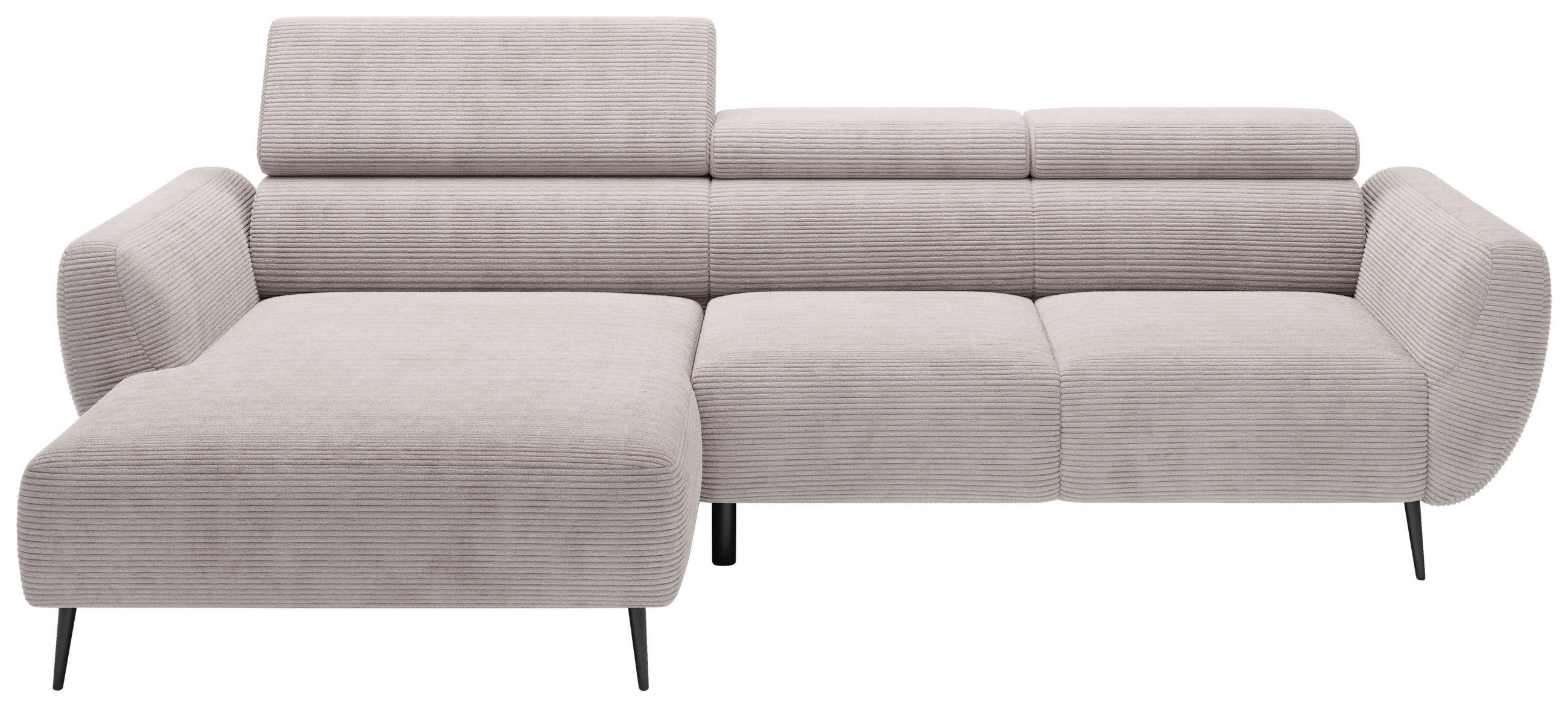 ECKSOFA in Cord Naturfarben  - Schwarz/Naturfarben, Konventionell, Textil/Metall (174/277cm) - Carryhome