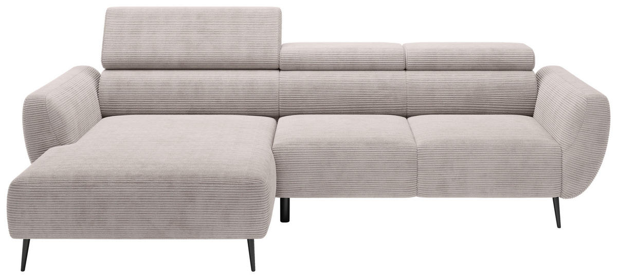 ECKSOFA in Cord Naturfarben  - Schwarz/Naturfarben, Konventionell, Textil/Metall (174/277cm) - Carryhome