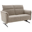 2-SITZER-SOFA Chenille Graubraun  - Graubraun/Schwarz, KONVENTIONELL, Textil/Metall (178/106/92cm) - Dieter Knoll