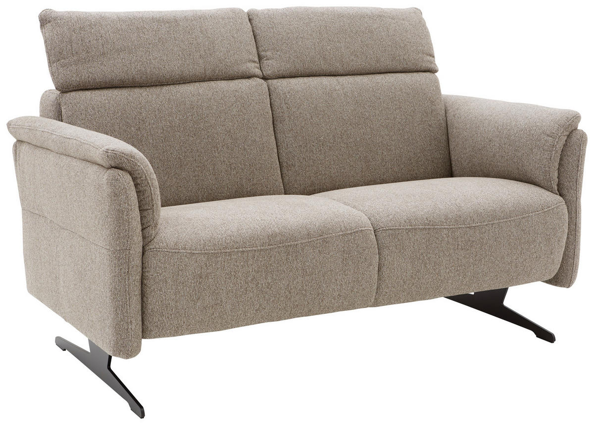 2-SITZER-SOFA Chenille Graubraun  - Graubraun/Schwarz, KONVENTIONELL, Textil/Metall (178/106/92cm) - Dieter Knoll