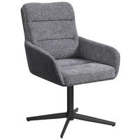 ARMLEHNSTUHL  in Eisen Webstoff, Mikrofaser  - Schwarz/Grau, Design, Textil/Metall (61/88/66cm) - Carryhome