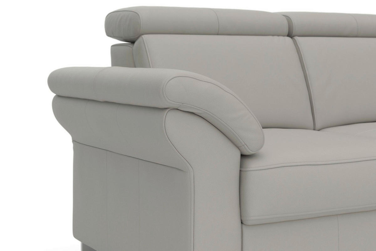 2-SITZER-SOFA ARNGAST E Hellgrau Echtleder  - Chromfarben/Hellgrau, Basics, Leder/Textil (156/84/93cm) - Sit & More