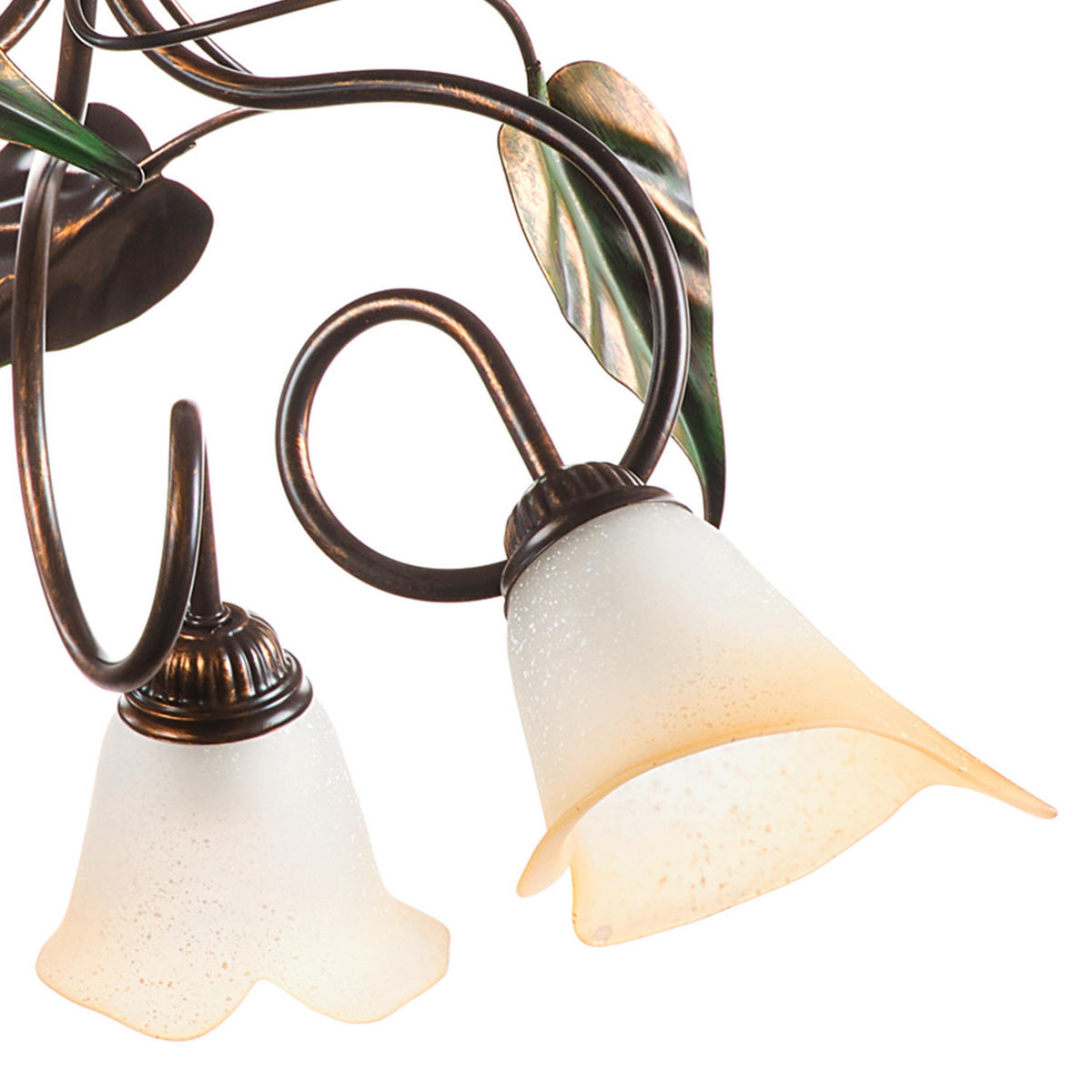 KRONLEUCHTER 40/110 cm   - Bronzefarben/Olivgrün, Natur, Glas/Metall (40/110cm)