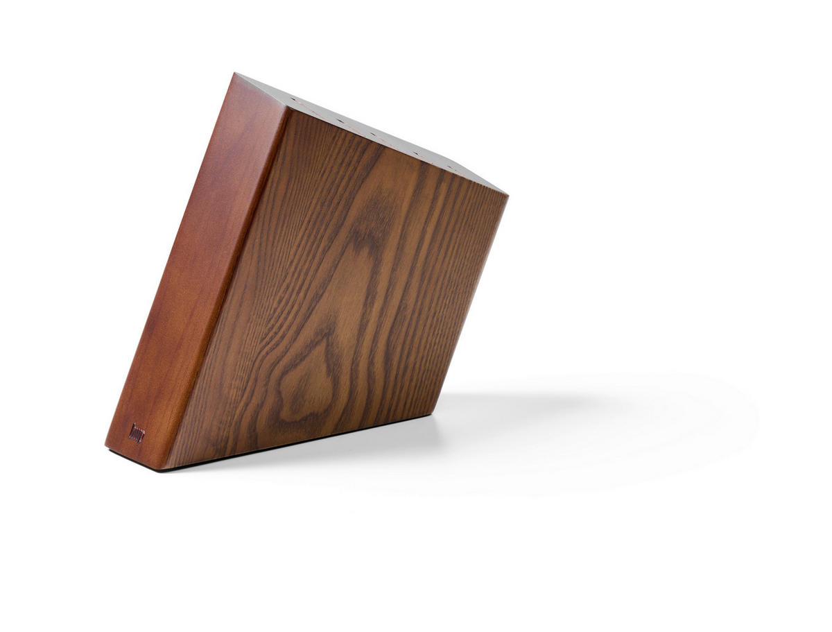 MESSERBLOCK 6-teilig  - Edelstahlfarben/Eschefarben, Basics, Holz/Metall - Homeware Profession.