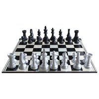 BRETTSPIEL  - Silberfarben/Schwarz, LIFESTYLE, Glas/Kunststoff (60/60cm) - Ambia Home