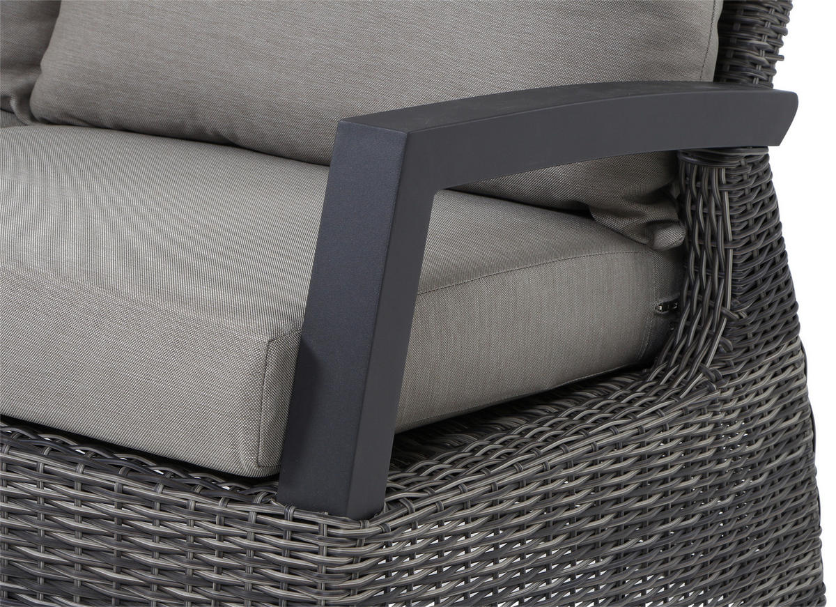 LOUNGEGARNITUR 5-teilig   83/103/160 cm Aluminium  - Grau, Basics, Keramik/Kunststoff (83/103/160cm) - Siena Garden
