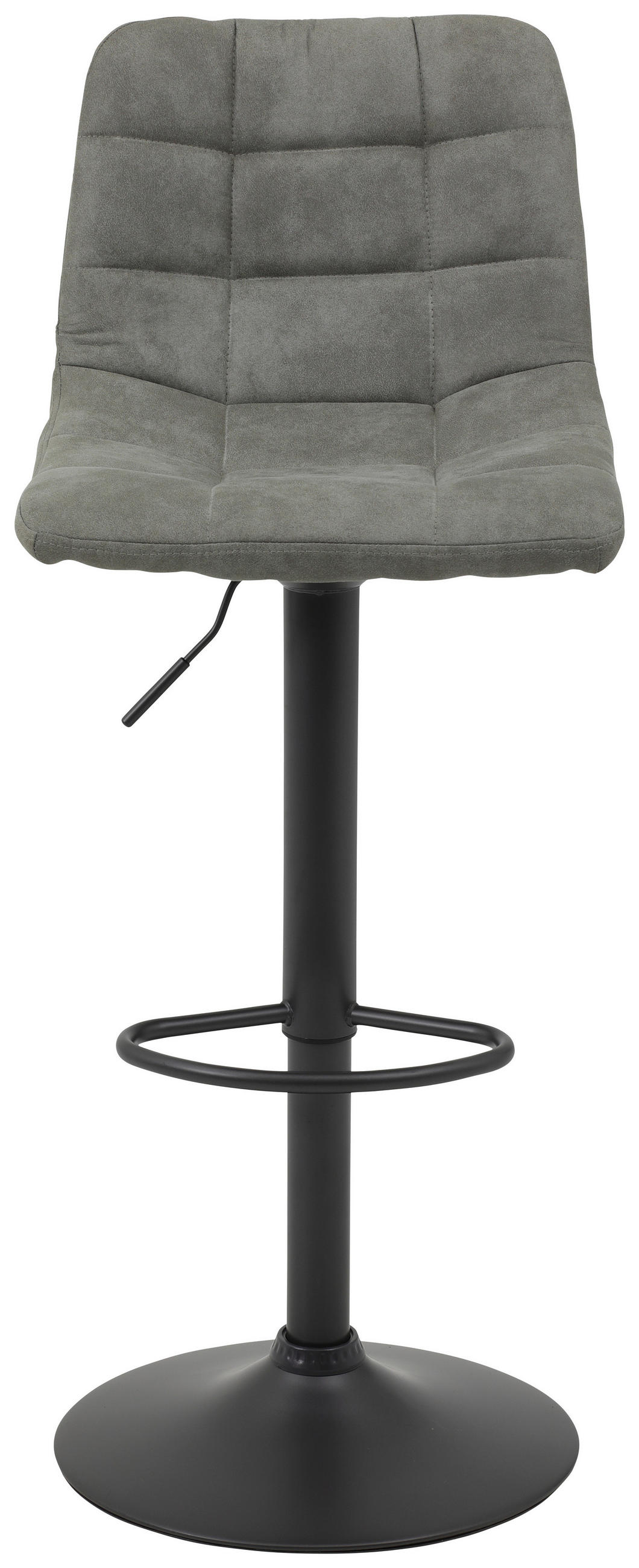 BARHOCKER Mikrofaser Grau Sitzfläche 360° drehbar  - Grau, KONVENTIONELL, Textil/Metall (43/113/44cm) - Carryhome