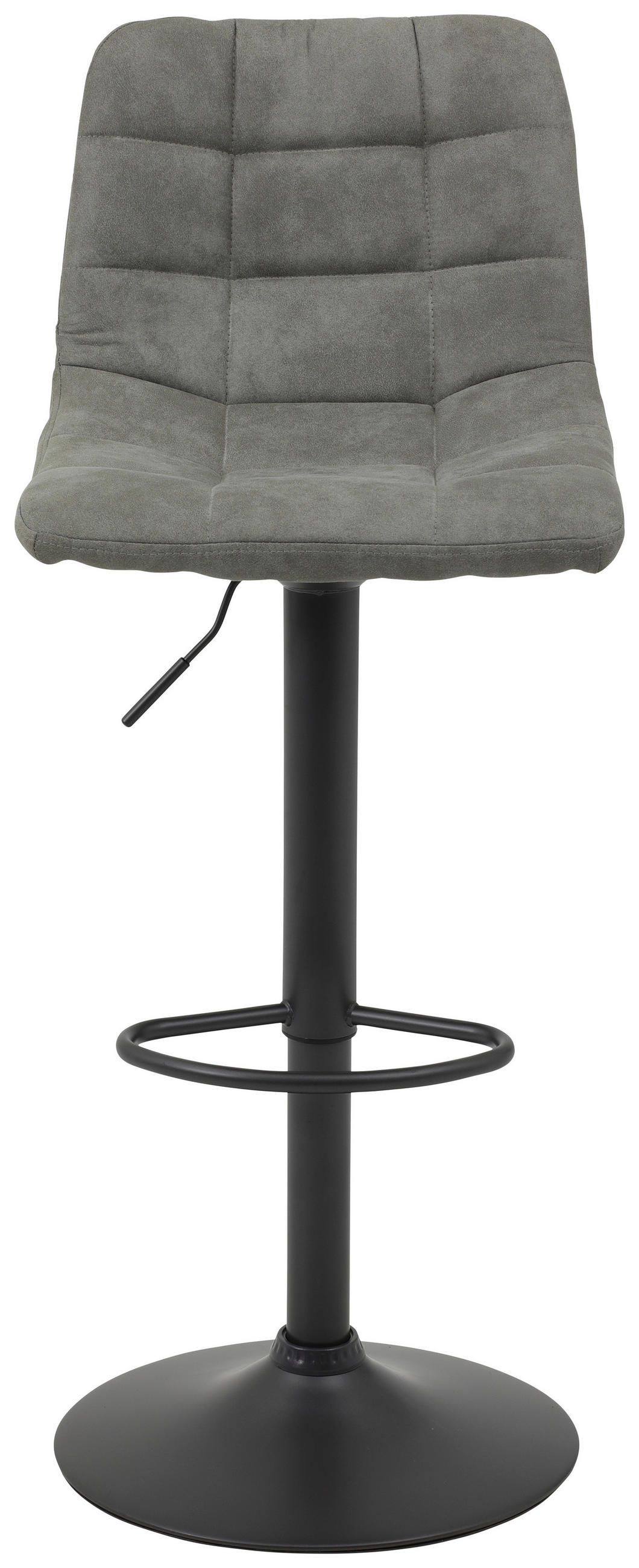 BARHOCKER Mikrofaser Grau Sitzfläche 360° drehbar  - Grau, KONVENTIONELL, Textil/Metall (43/113/44cm) - Carryhome