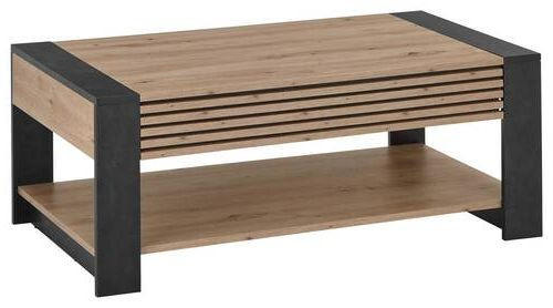 COUCHTISCH Schwarz, Eiche Artisan  - Schwarz/Eiche Artisan, Design, Holzwerkstoff (108/42/60cm) - Livetastic