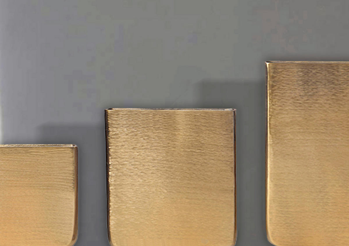 DEKOVASE  - Goldfarben, Design, Metall (26/33/4cm) - Livetastic