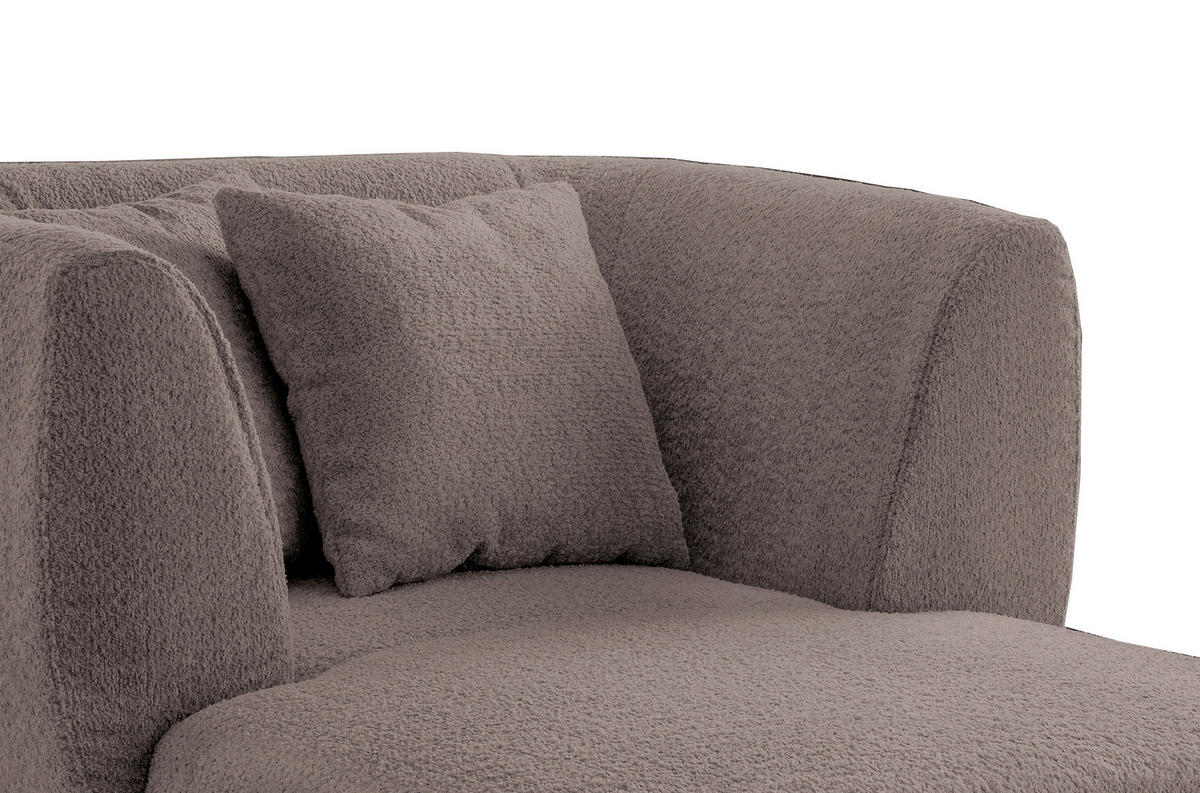 XXL-SESSEL in Bouclé Taupe  - Taupe/Schwarz, Modern, Holz/Textil (108/84/155cm) - MID.YOU