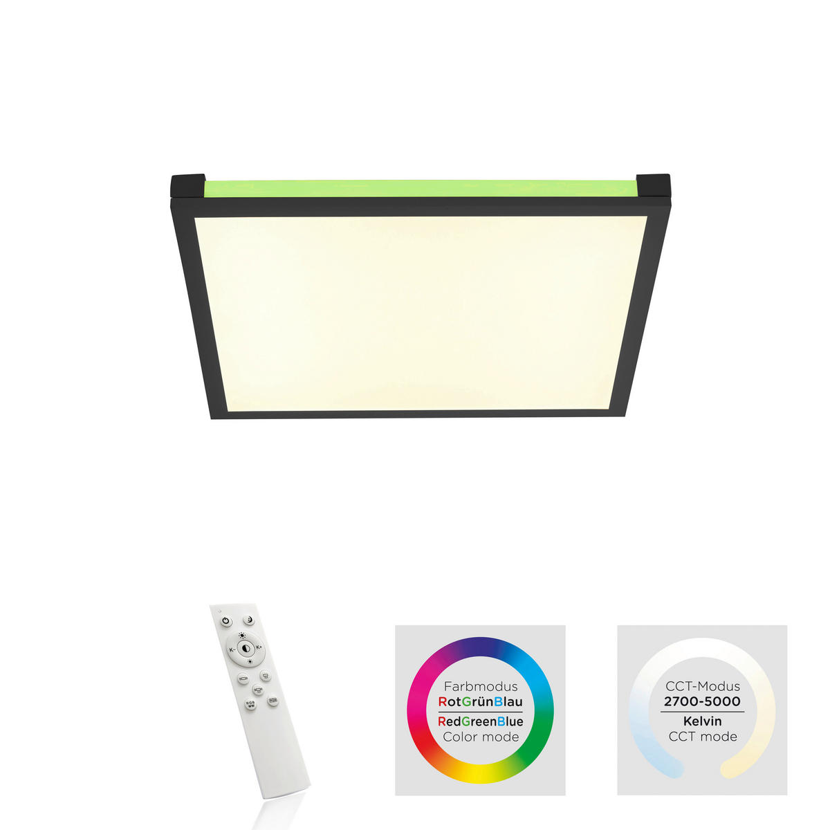 LED-PANEEL 45/45/7,1 cm  - Schwarz, Basics, Kunststoff/Metall (45/45/7,1cm)