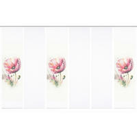 FLÄCHENVORHANG  6 Stück  blickdicht  60/245 cm   - Salbeigrün/Rosa, Natur, Textil (60/245cm)