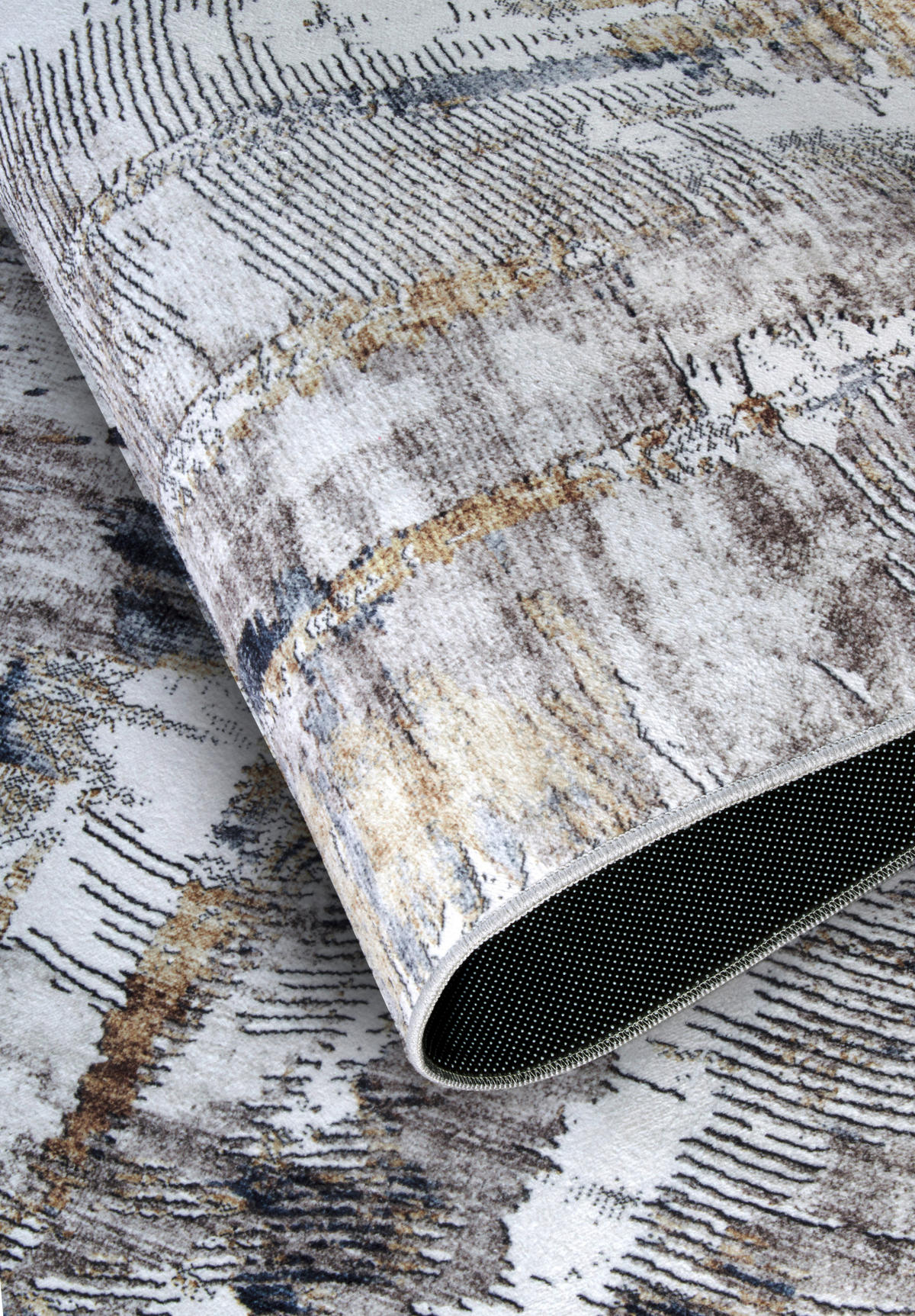 FLACHWEBETEPPICH 160/230 cm Imagination Anthrazit, Goldfarben  - Anthrazit/Goldfarben, Design, Kunststoff (160/230cm)