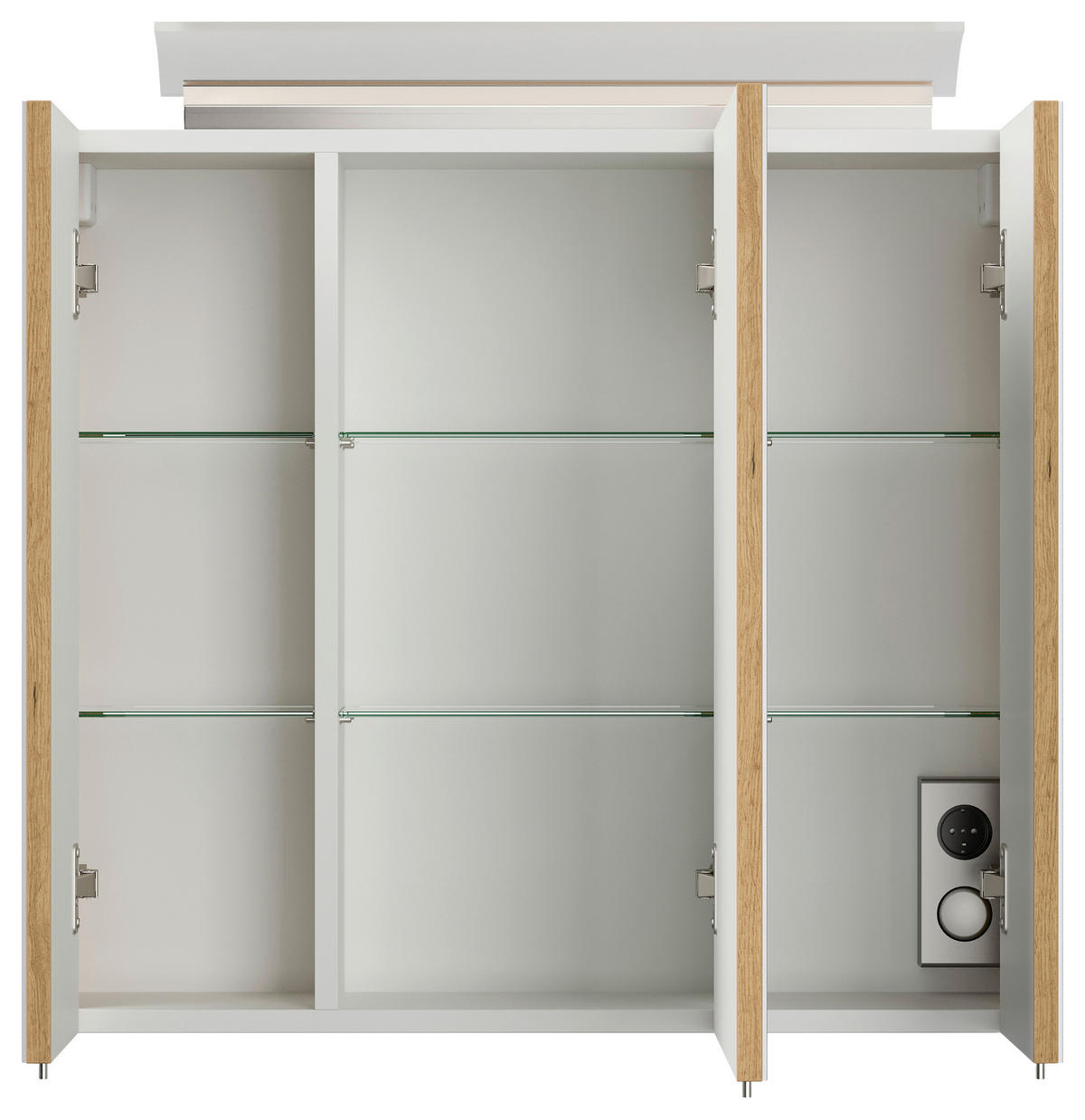 SPIEGELSCHRANK 70/62/17 cm  - Eichefarben, MODERN, Glas/Holzwerkstoff (70/62/17cm) - MID.YOU
