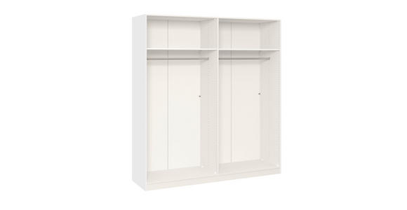 DREHTÜRENSCHRANK  in Weiß  - Chromfarben/Weiß, Design, Glas/Holzwerkstoff (203/236/59cm) - Carryhome