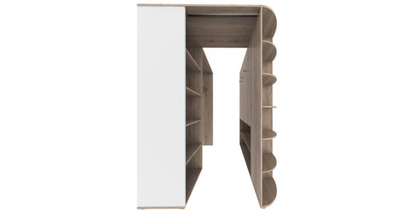 BEGEHBARER ECKSCHRANK Weiß, Eiche San Remo 124/199/148 cm - Alufarben/Weiß, KONVENTIONELL, Holzwerkstoff/Kunststoff (124/199/148cm) - Carryhome