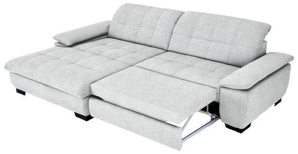 ECKSOFA in Webstoff Hellgrau  - Hellgrau/Schwarz, Design, Textil/Metall (180/265cm) - Carryhome