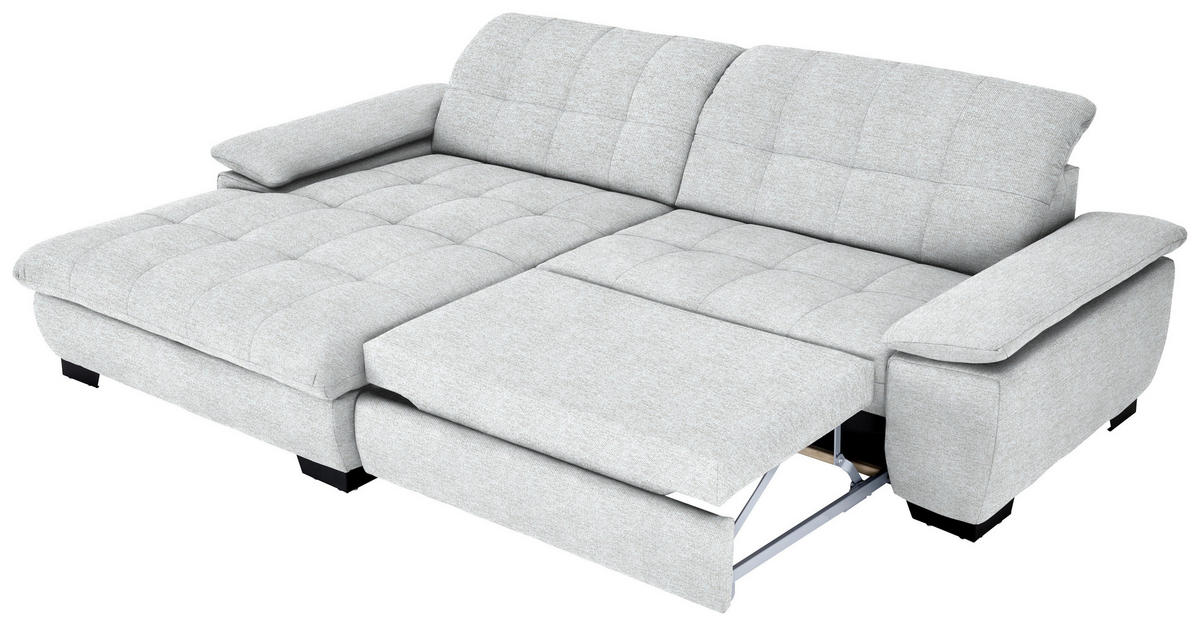ECKSOFA in Webstoff Hellgrau  - Hellgrau/Schwarz, Design, Textil/Metall (180/265cm) - Carryhome