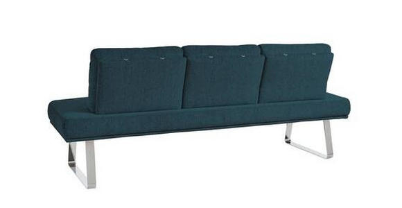 SITZBANK 224/92/78 cm  in Dunkelblau  - Chromfarben/Dunkelblau, Design, Textil/Metall (224/92/78cm) - Dieter Knoll