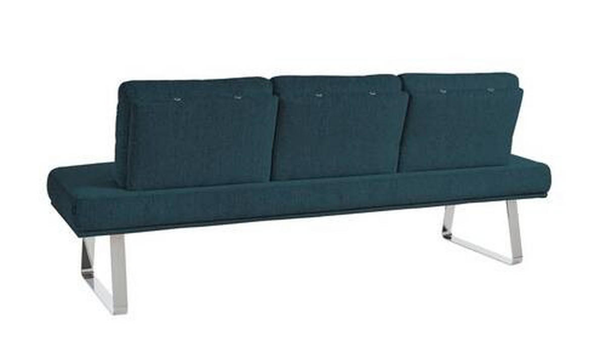 SITZBANK 224/92/78 cm  in Dunkelblau  - Chromfarben/Dunkelblau, Design, Textil/Metall (224/92/78cm) - Dieter Knoll