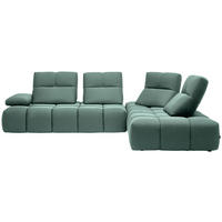 ECKSOFA in Struktur Hellblau  - Schwarz/Hellblau, Design, Kunststoff/Textil (313/233cm) - Emilio Belluti