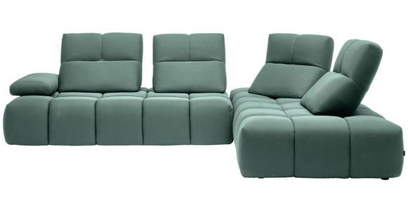 ECKSOFA in Struktur Hellblau 313/233 cm - Schwarz/Hellblau, Design, Kunststoff/Textil (313/233cm) - Emilio Belluti