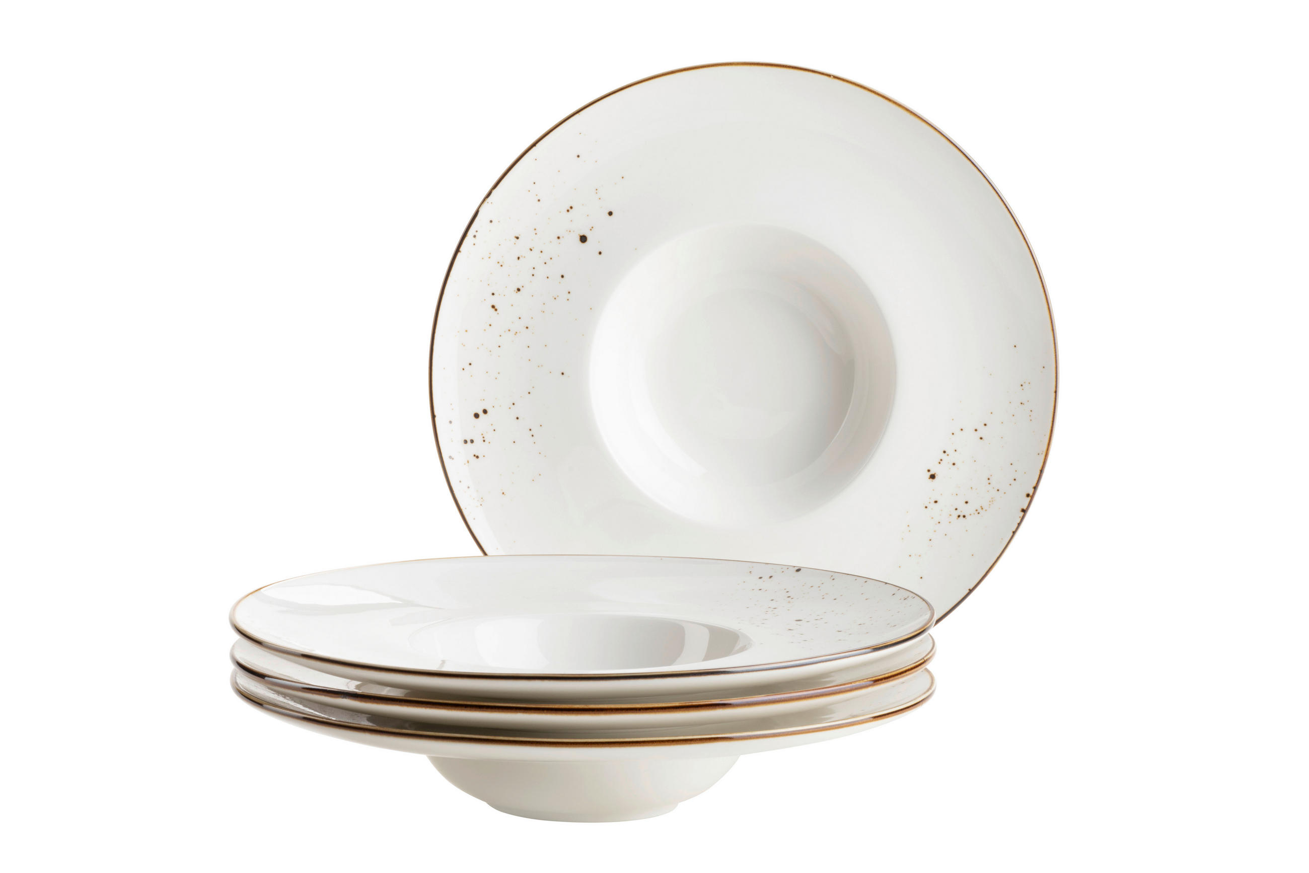 TELLERSET 4-teilig  - Braun/Weiß, Basics, Keramik - Mäser