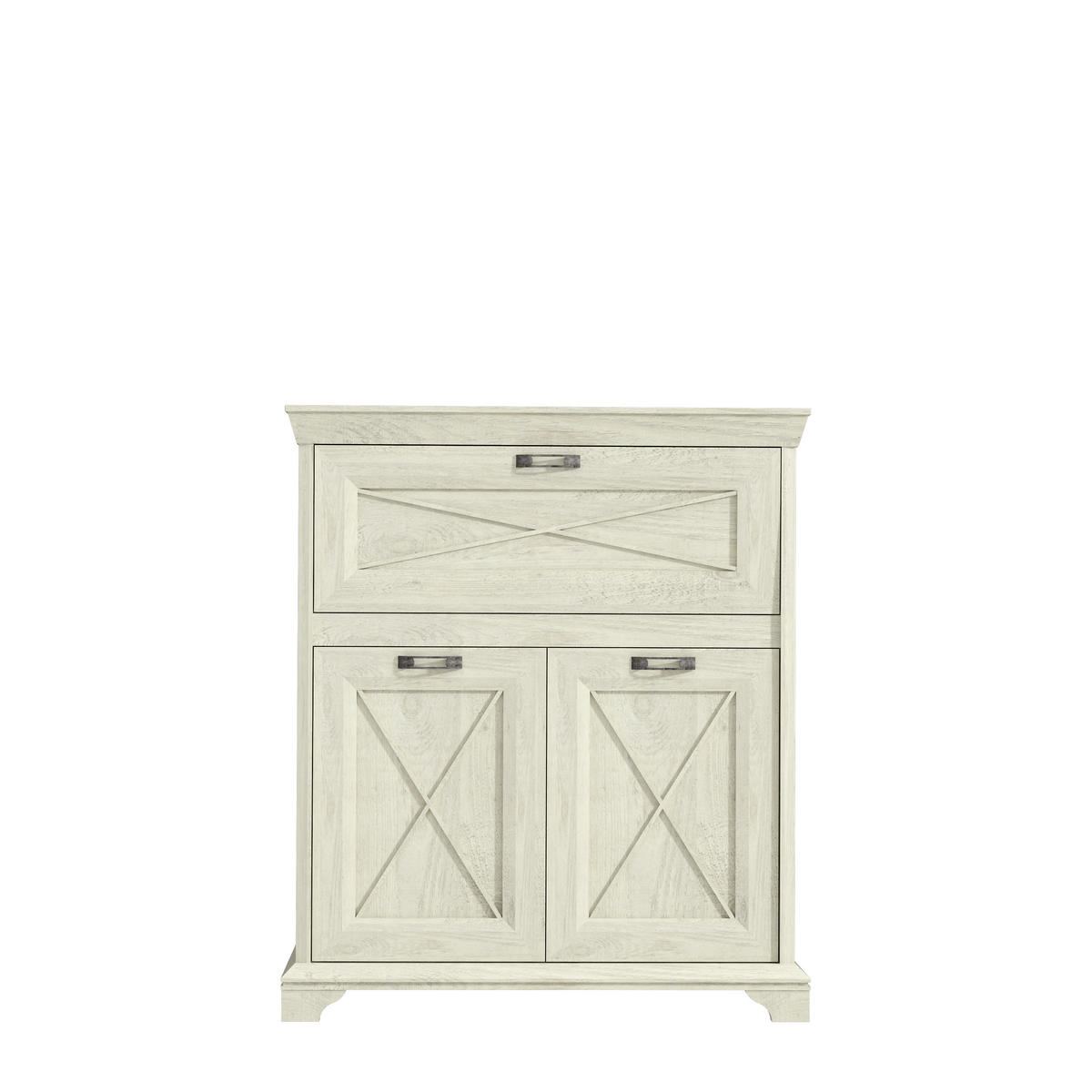 HIGHBOARD  in 123/143,3/48,2 cm  - Silberfarben/Weiß, ROMANTIK / LANDHAUS, Holzwerkstoff/Kunststoff (123/143,3/48,2cm) - MID.YOU