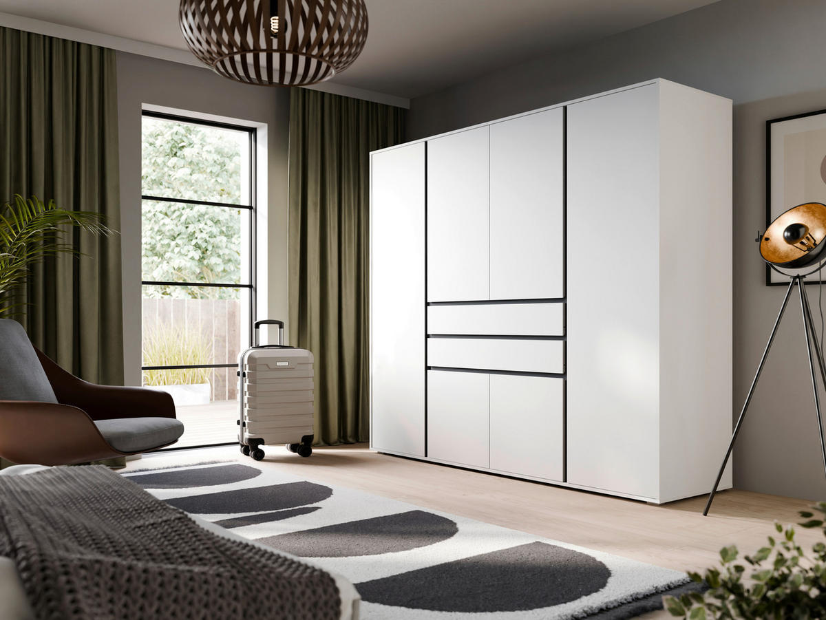 DREHTÜRENSCHRANK  in Weiß  - Weiß, MODERN, Holzwerkstoff (197/194/56cm) - MID.YOU