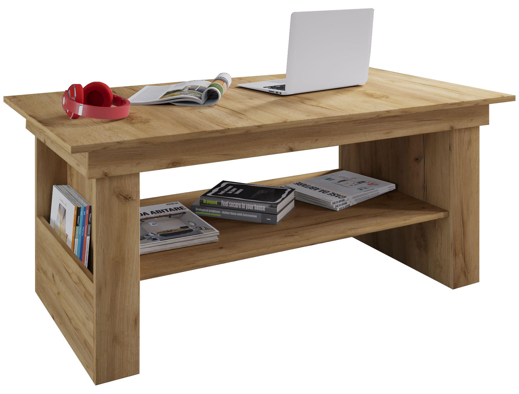 COUCHTISCH 65/115/52,5 cm rechteckig Eichefarben, Honig  - Eichefarben/Honig, Basics, Holzwerkstoff (65/115/52,5cm) - MID.YOU