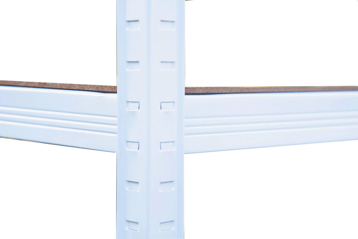 SCHWERLASTREGAL  - Weiss, Konventionell, Holzwerkstoff/Metall (75/30/175cm)
