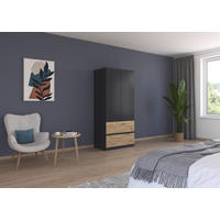 GARDEROB MED GÅNGJÄRN 91/197/54 cm 2-dörrar - grå/ek Artisan, Modern, trämaterial (91/197/54cm) - Rauch Möbel