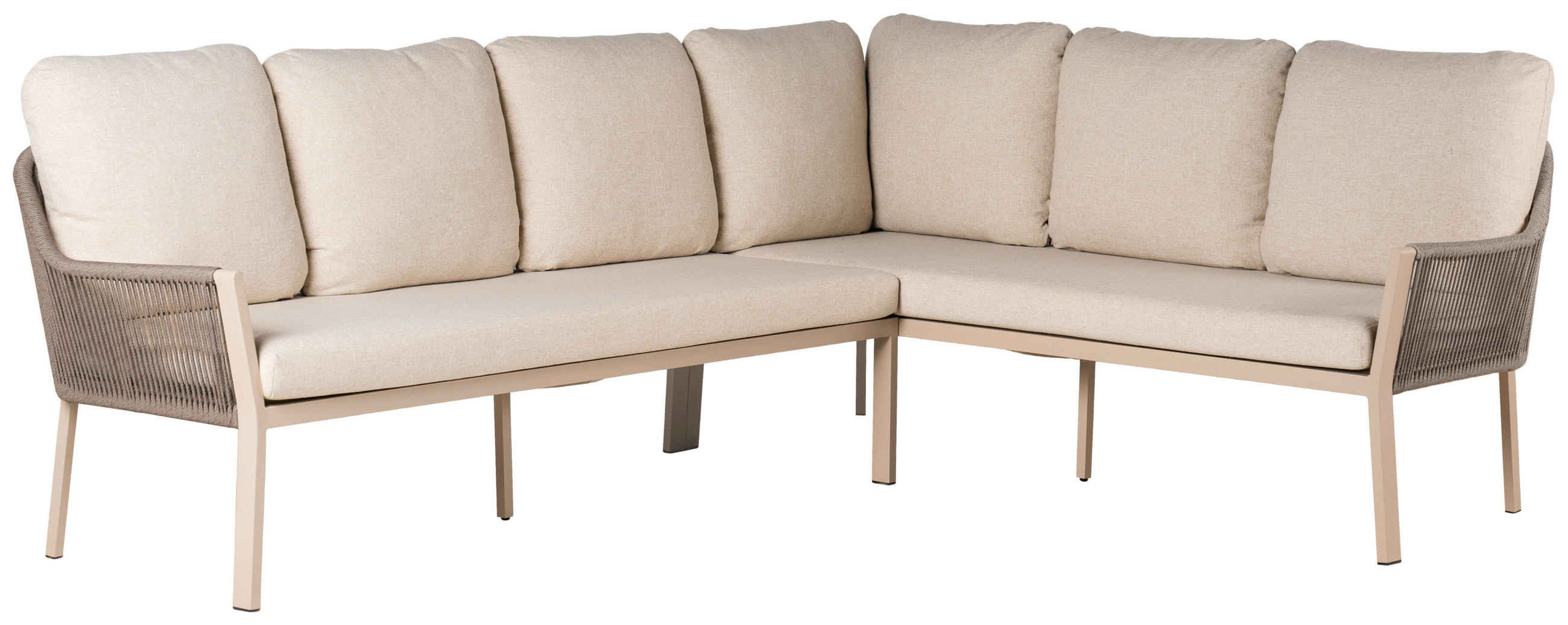 LOUNGEGARNITUR  - Weiss/Champagner, Modern, Textil/Metall (255/205cm) - Tierra Outdoor