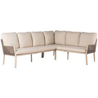 LOUNGEGARNITUR  - Weiss/Champagner, Modern, Textil/Metall (255/205cm) - Tierra Outdoor