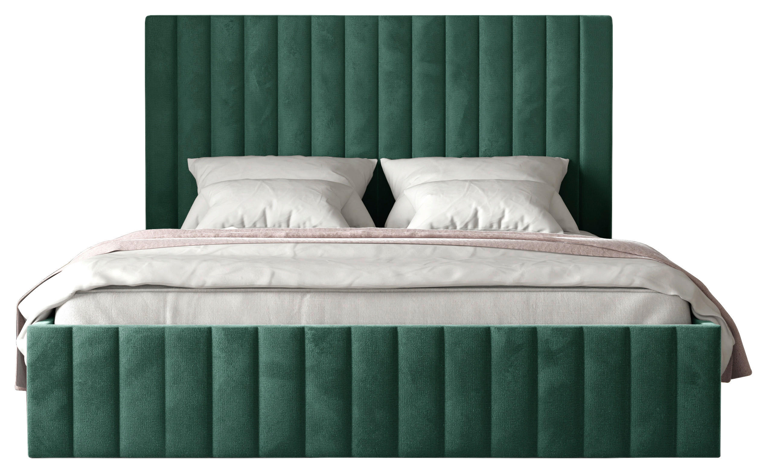 POLSTERBETT Bettkasten, Lattenrost 180/200 cm  in Dunkelgrün  - Dunkelgrün/Schwarz, Design, Holz/Textil (180/200cm) - Boxxx