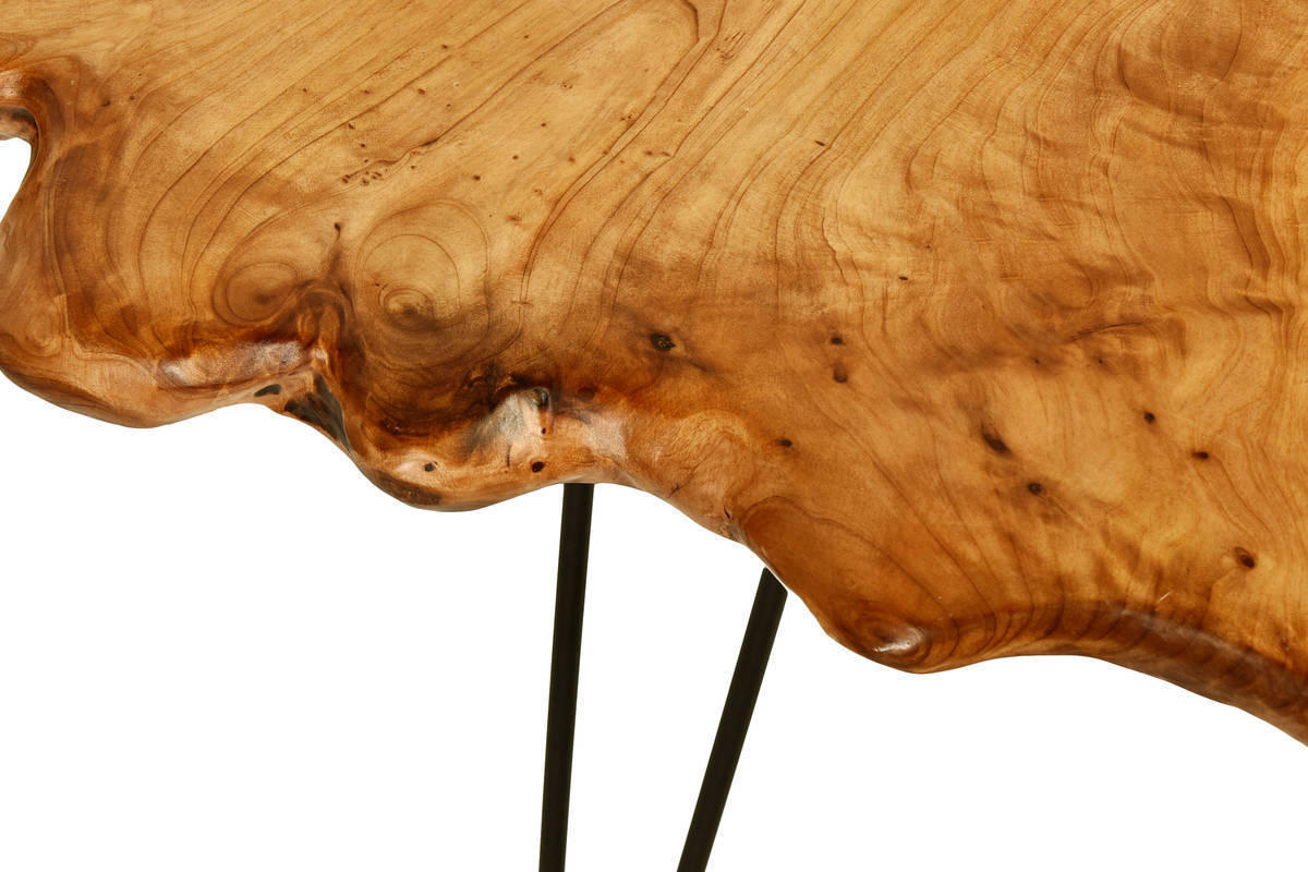 BEISTELLTISCH in Holz, Metall 50/60/52 cm  - Hellbraun/Schwarz, Basics, Holz/Metall (50/60/52cm) - Kayoom