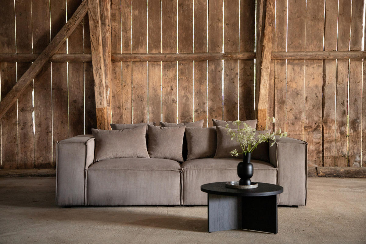 2-SITS SOFFA i trä, plast, textil brun  - brun, Design, trä/textil (232/80/116cm) - Livetastic