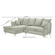 ECKSOFA Olivgrün Cord  - Eichefarben/Olivgrün, KONVENTIONELL, Holz/Textil (162/284cm) - Carryhome
