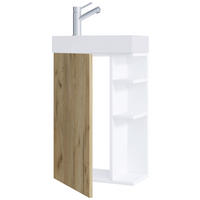 WASCHTISCHKOMBI 40 cm  - Honigeiche/Weiß, MODERN, Keramik/Holzwerkstoff (40cm) - MID.YOU