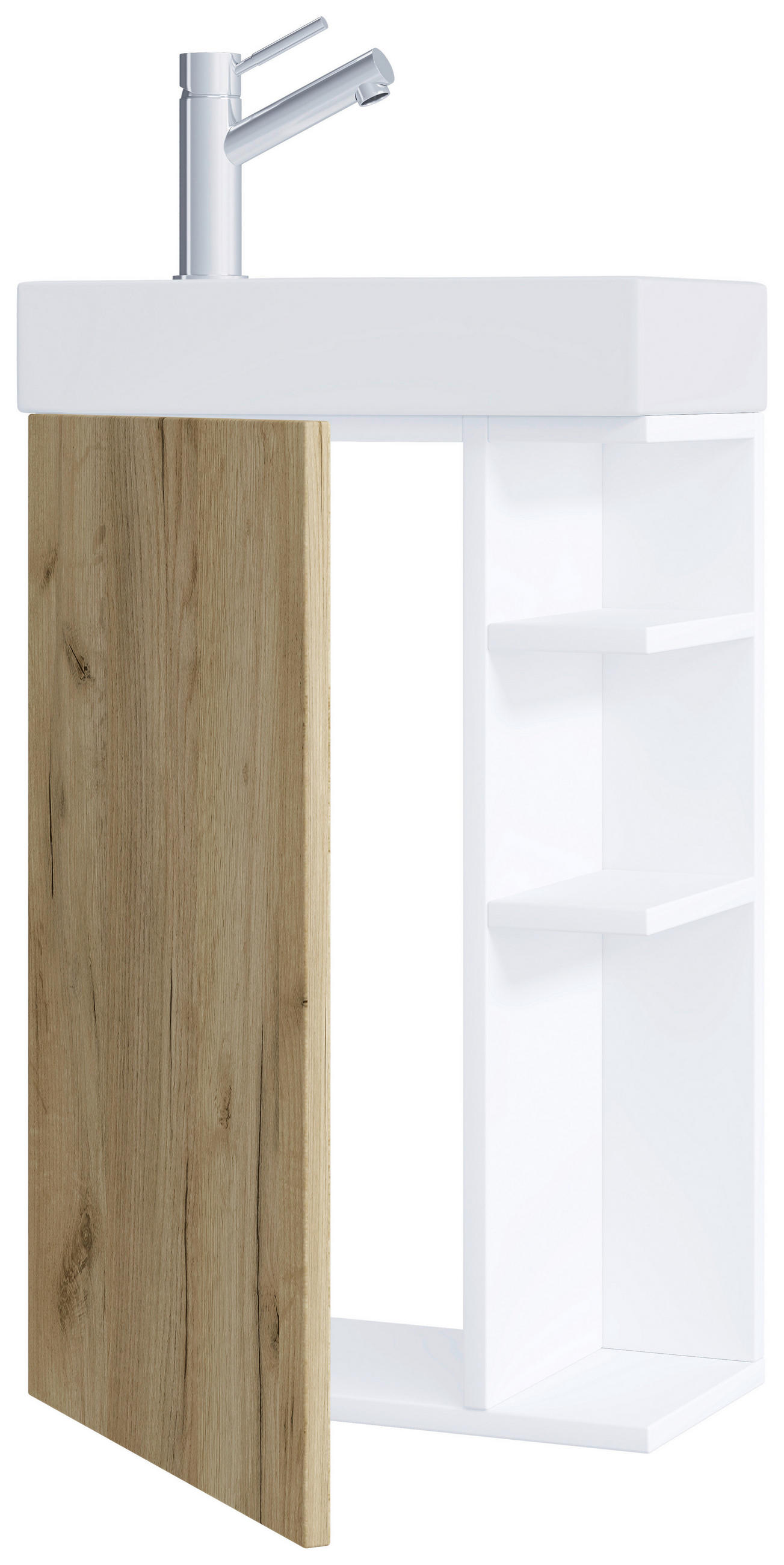 TVÄTTSTÄLL MED KOMMOD 40 cm vit, honungsek /40 cm