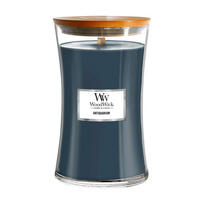 DIŠEČA SVEČA - temno modra, Basics, steklo/les (10/18/10cm) - WoodWick