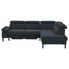 ECKSOFA in Flachgewebe Anthrazit  - Anthrazit/Schwarz, Design, Holzwerkstoff/Textil (272/217cm) - Pure Home Comfort