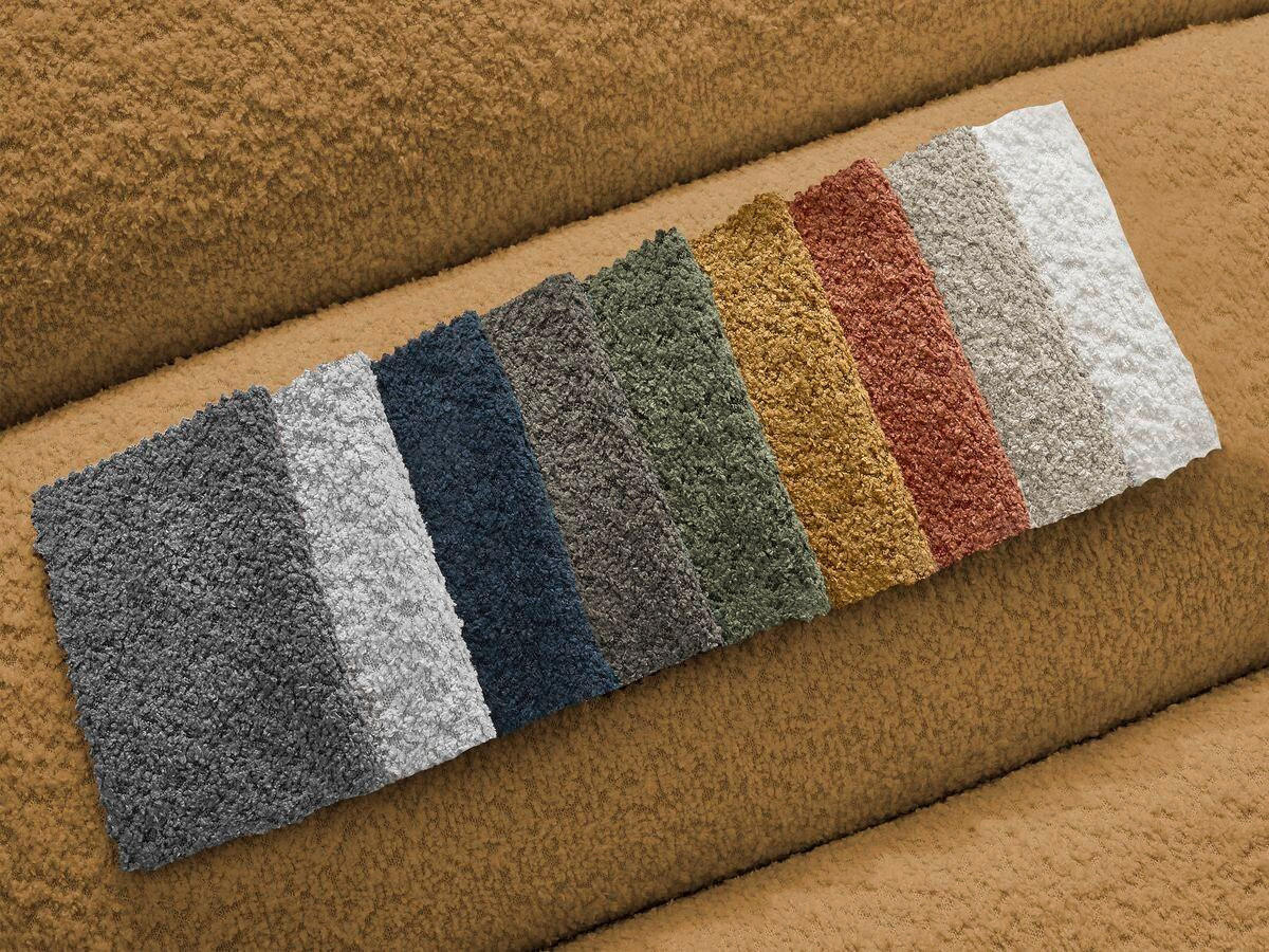 ECKSOFA  ANNECY Gelb Bouclé  - Gelb/Schwarz, MODERN, Kunststoff/Textil (262/170cm)