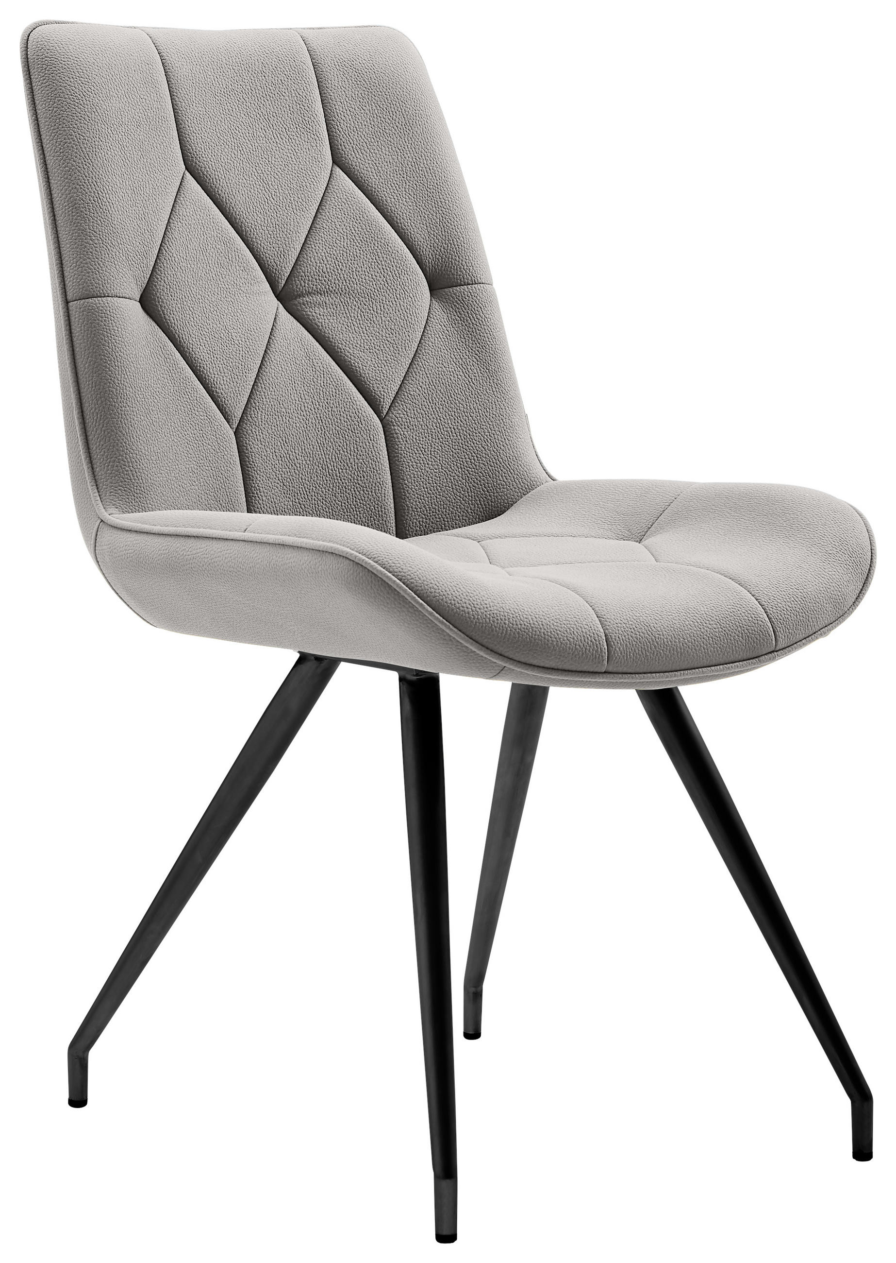 STUHL Mikrofaser Hellgrau  - Hellgrau/Schwarz, Design, Textil/Metall (52/89/66cm) - Novel