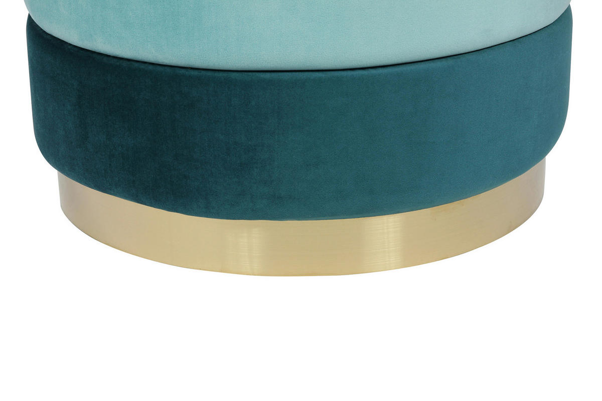 TABURET, textil, 50/42 cm - modrá/barvy zlata, Design, kov/textil (50/42cm) - MID.YOU